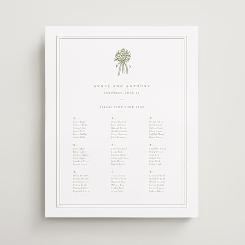 This is a pistachio wedding signs with standard by Lori Wemple called wedding bouquet printing on premium sign board in 16x20