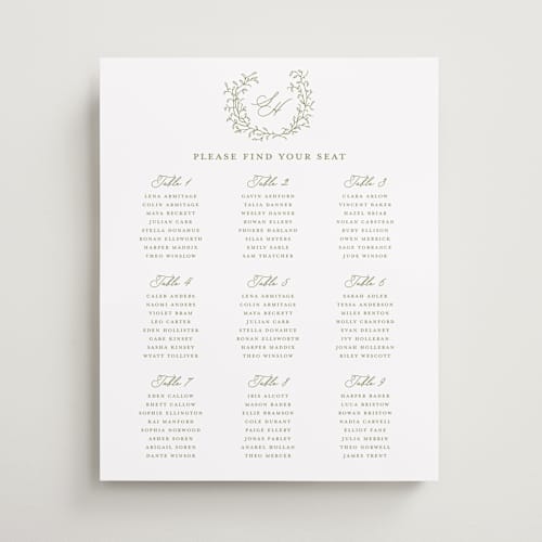 This is a pistachio wedding signs with standard by Katherine Moynagh called garden script printing on premium sign board in 16x20