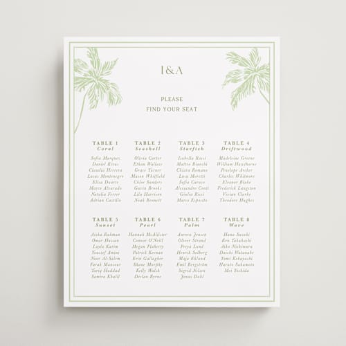 This is a olive wedding signs with standard by Lucrecia Caporale called shoreline elegance printing on premium sign board in 16x20