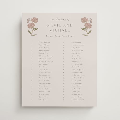 This is a petal wedding signs with standard by Nicoletta Savod called parisian garden printing on premium sign board in 16x20