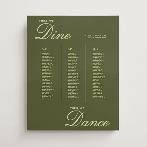 This is a olive and honey dew wedding signs with standard by Kelley McQuillen called cafe matrimony printing on premium sign board in 16x20