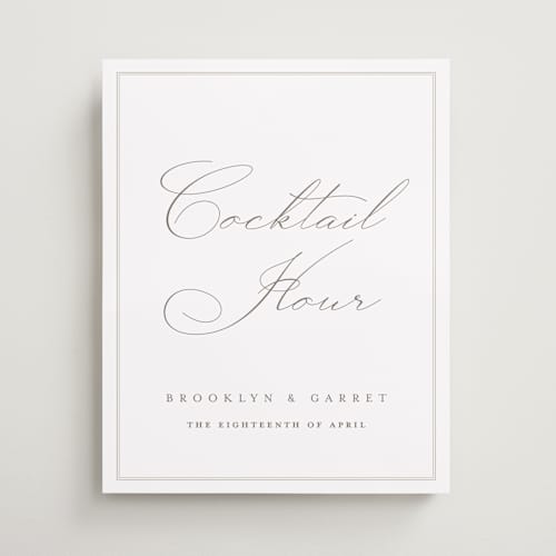 This is a cotton wedding signs with standard by Amy Kross called overlapping printing on premium sign board in 16x20