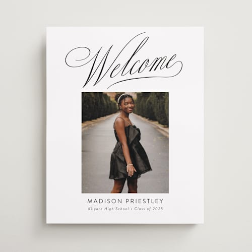 This is a daisy graduation party decorations with standard by Jessica Williams called aloft printing on premium sign board in 16x20