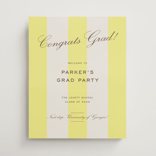 This is a limone graduation party decorations with standard by Megan Davis called campania printing on premium sign board in 16x20