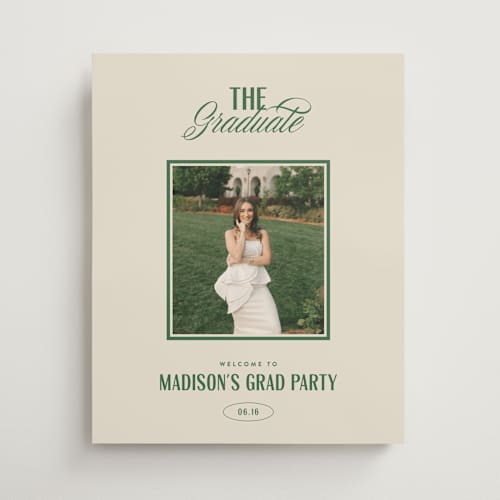 This is a turf graduation party decorations with standard by Erin L. Wilson called the headliner printing on premium sign board in 16x20