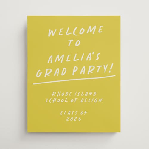 This is a limoncello graduation party decorations with standard by Maja Cunningham called celebration printing on premium sign board in 16x20