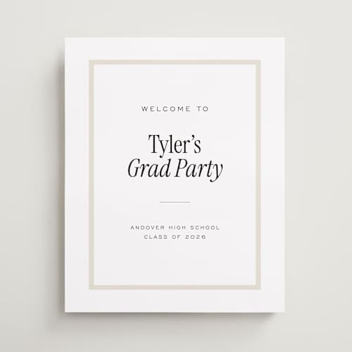 This is a cloud graduation party decorations with standard by Jennifer Wick called seventeen printing on premium sign board in 16x20