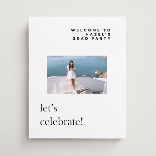 This is a moon graduation party decorations with standard by Bryanna Mehner called crest printing on premium sign board in 16x20