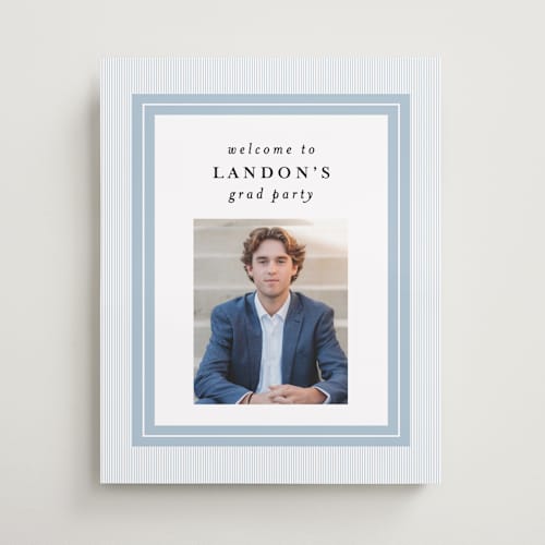 This is a sky graduation party decorations with standard by Shirley Lin Schneider called seersucker printing on premium sign board in 16x20