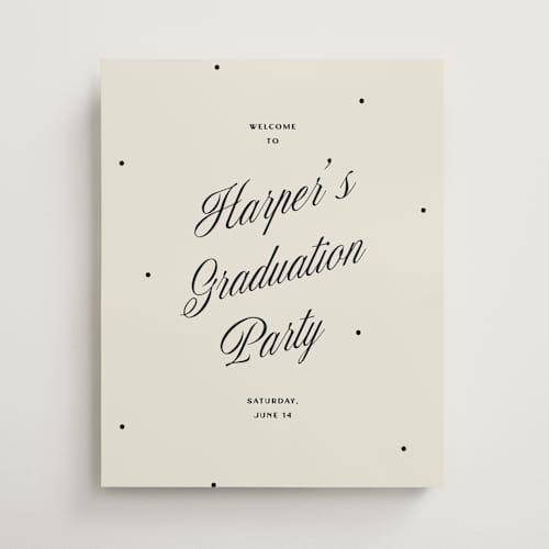 This is a butter graduation party decorations with standard by Pixel and Hank called the modern printing on premium sign board in 16x20