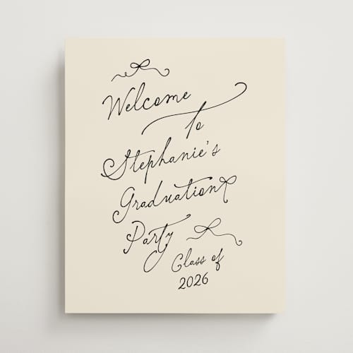 This is a bamboo graduation party decorations with standard by Creo Study called take a bow printing on premium sign board in 16x20