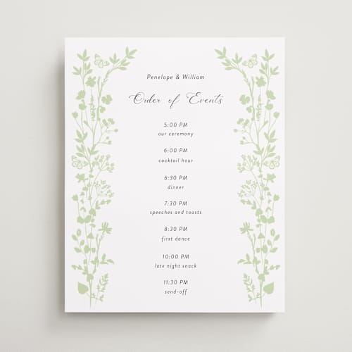This is a spring wedding signs with standard by Susan Moyal called flower garden printing on premium sign board in 16x20