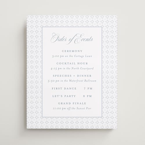 This is a dusty blue wedding signs with standard by Jennifer Postorino called coastal charm printing on premium sign board in 16x20
