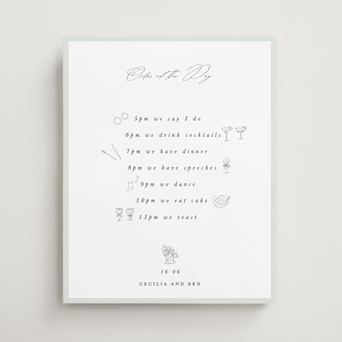 This is a mojito wedding signs with standard by samovilka called sowhimsywed printing on premium sign board in 16x20