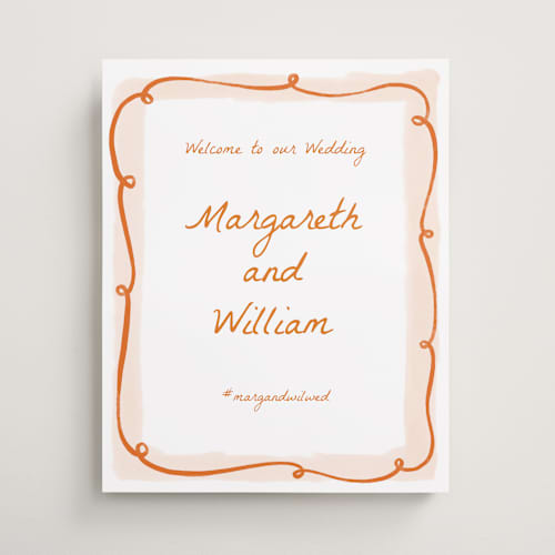 This is a flame wedding signs with standard by Pati Cascino called giardino printing on premium sign board in 16x20