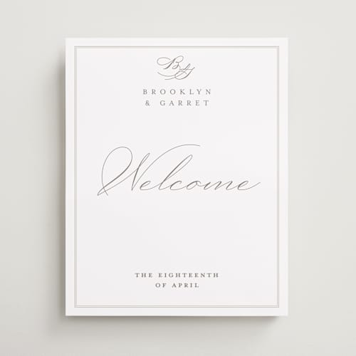 This is a cotton wedding signs with standard by Amy Kross called overlapping printing on premium sign board in 16x20
