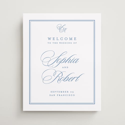This is a ocean wedding signs with standard by Creo Study called posh printing on premium sign board in 16x20