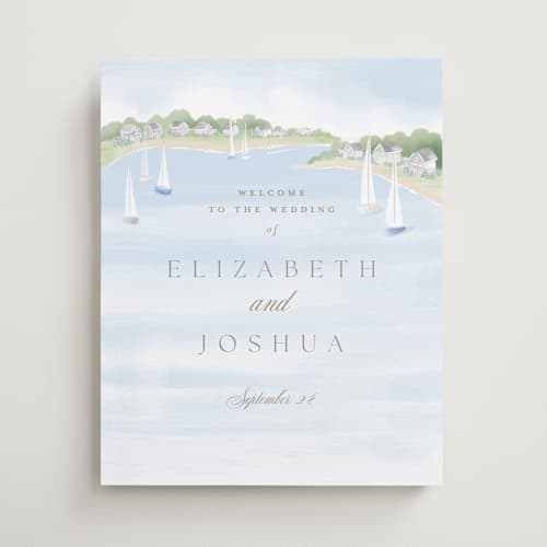 This is a sky wedding signs with standard by Jennifer Wick called bristol printing on premium sign board in 16x20