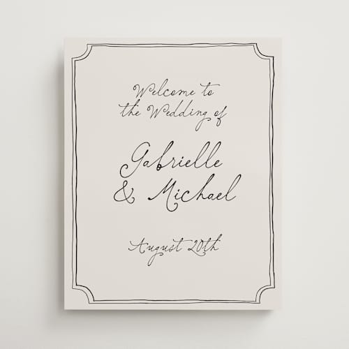 This is a vintage wedding signs with standard by Kelly Watkins called felicity printing on premium sign board in 16x20