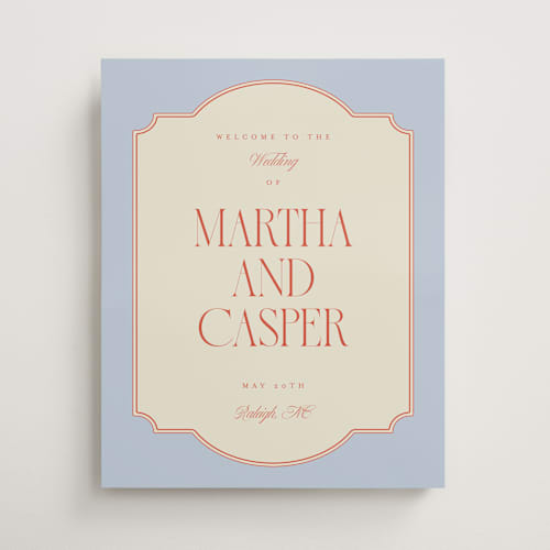 This is a sky wedding signs with standard by Kelly Watkins called harlow printing on premium sign board in 16x20