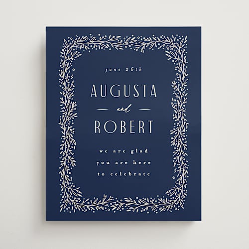 This is a midnight wedding signs with standard by Anastasia Makarova called classy printing on premium sign board in 16x20