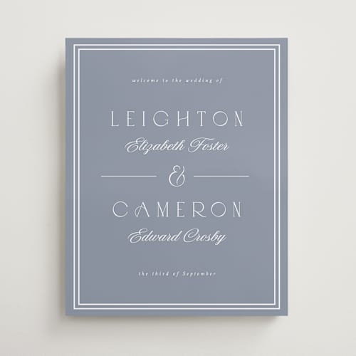 This is a slate wedding signs with standard by Emily Sabol Goss called black tie printing on premium sign board in 16x20