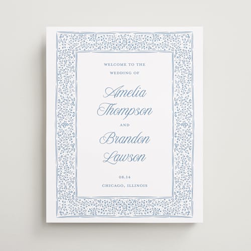 This is a wave wedding signs with standard by Jenny Millington called ornate doodle printing on premium sign board in 16x20