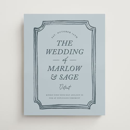 This is a neptune wedding signs with standard by Snow and Ivy called paris printing on premium sign board in 16x20