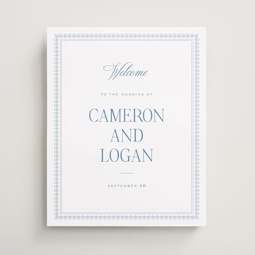 This is a sky wedding signs with standard by Carolyn MacLaren called pretty frame printing on premium sign board in 16x20