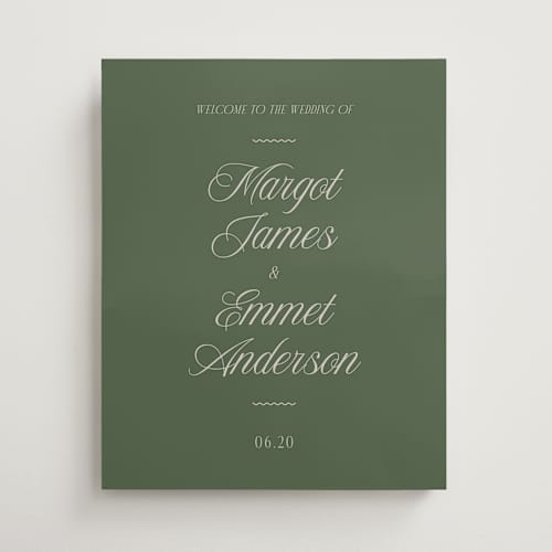 This is a sage wedding signs with standard by Kat Roberts called southern formal printing on premium sign board in 16x20