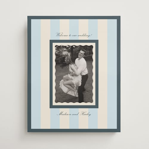 This is a sky wedding signs with standard by Kristie Kern called pop printing on premium sign board in 16x20