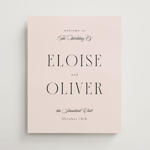 This is a blush wedding signs with standard by Emily Sabol Goss called this day printing on premium sign board in 16x20