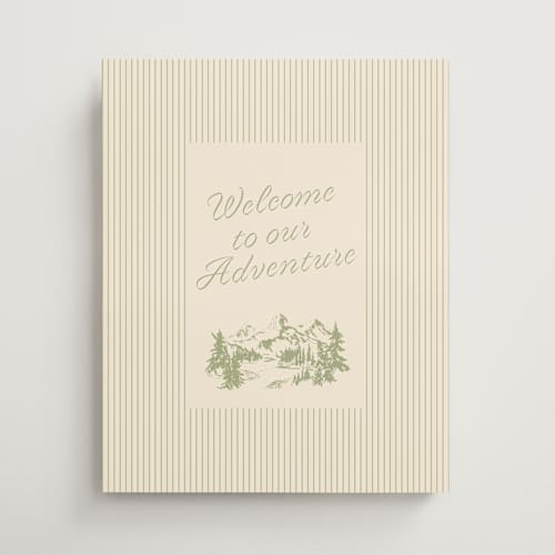 This is a peridot wedding signs with standard by Baumbirdy called adventure printing on premium sign board in 16x20