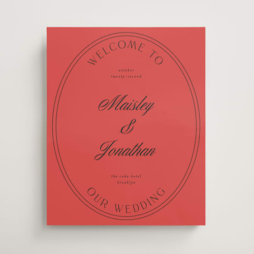 This is a sunset wedding signs with standard by Emily Sabol Goss called modern romance printing on premium sign board in 16x20