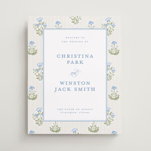 This is a powder wedding signs with standard by Creo Study called patterned florals printing on premium sign board in 16x20