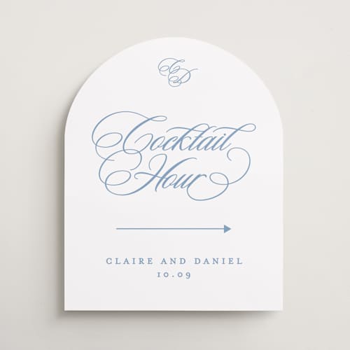 This is a sky wedding signs with standard by Creo Study called aristocratic printing on premium sign board in 16x20