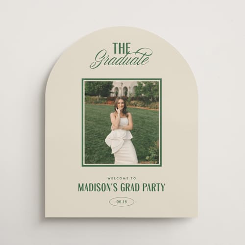 This is a turf graduation party decorations with standard by Erin L. Wilson called the headliner printing on premium sign board in 16x20