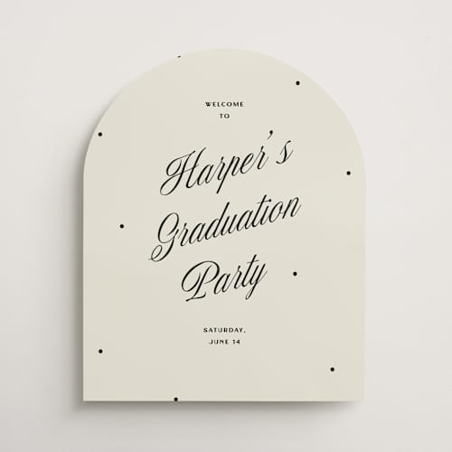 This is a butter graduation party decorations with standard by Pixel and Hank called the modern printing on premium sign board in 16x20