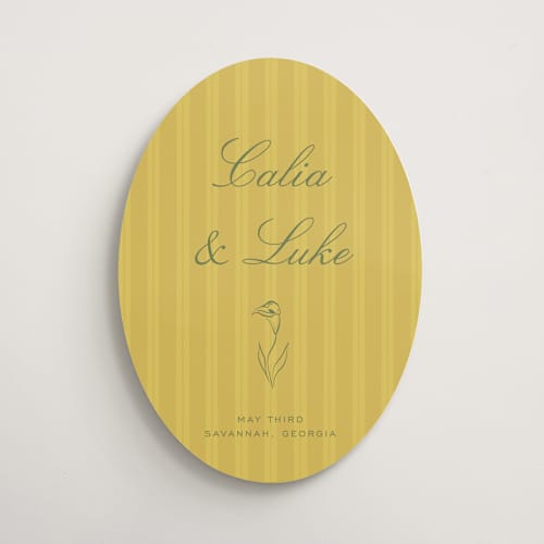 This is a island citrus wedding signs with standard by Ani Somi called calia printing on premium sign board in medium