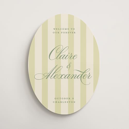 This is a citrine wedding signs with standard by Creo Study called heirloom printing on premium sign board in 16x20