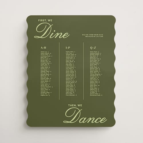 This is a olive and honey dew wedding signs with standard by Kelley McQuillen called cafe matrimony printing on premium sign board in 16x20