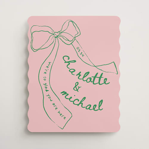 This is a trawberry wedding signs with standard by Vera Lim called just the ribbon printing on premium sign board in 16x20