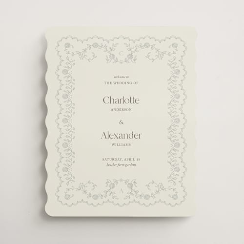 This is a powder wedding signs with standard by Sophie Owens Design called floral lace ii printing on premium sign board in 16x20