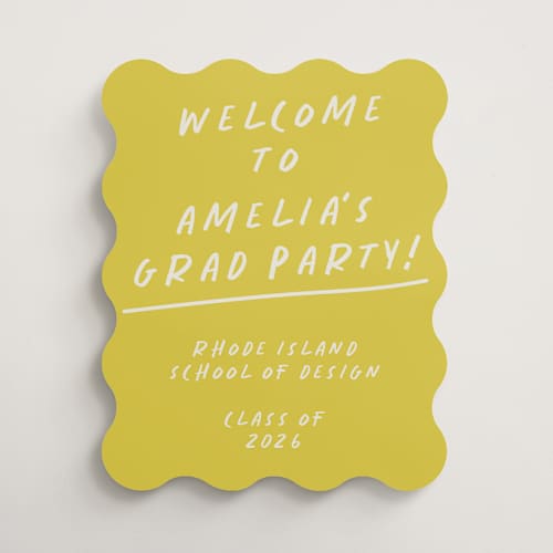This is a limoncello graduation party decorations with standard by Maja Cunningham called celebration printing on premium sign board in 16x20