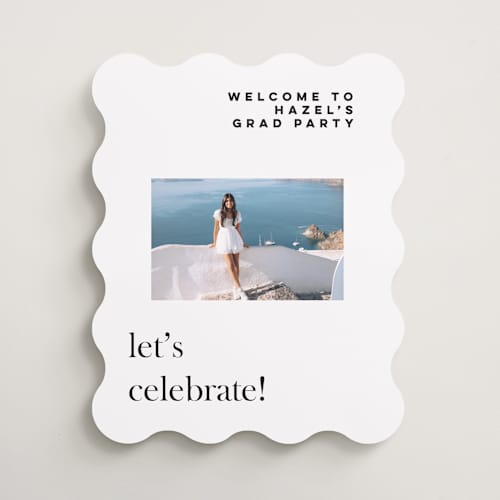 This is a moon graduation party decorations with standard by Bryanna Mehner called crest printing on premium sign board in 16x20
