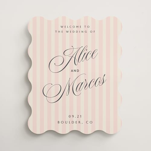This is a peony wedding signs with standard by Sherley Ferreira called blush printing on premium sign board in 16x20