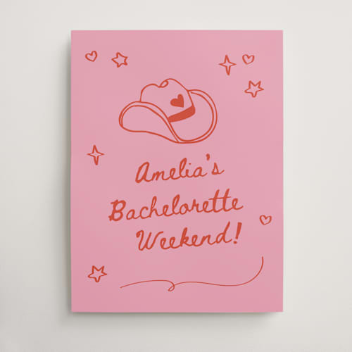 This is a cherry wedding signs with standard by Jennifer Lew called cowboy club printing on premium sign board in large