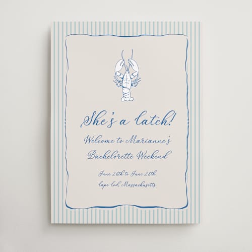 This is a marine wedding signs with standard by Lucrecia Caporale called easide serenade printing on premium sign board in large