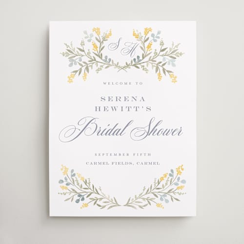 This is a spring wedding signs with standard by Petra Kern called monogrammed printing on premium sign board in large