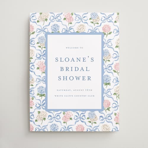 This is a cloud wedding signs with standard by Sarah Knight called martha printing on premium sign board in 18x24